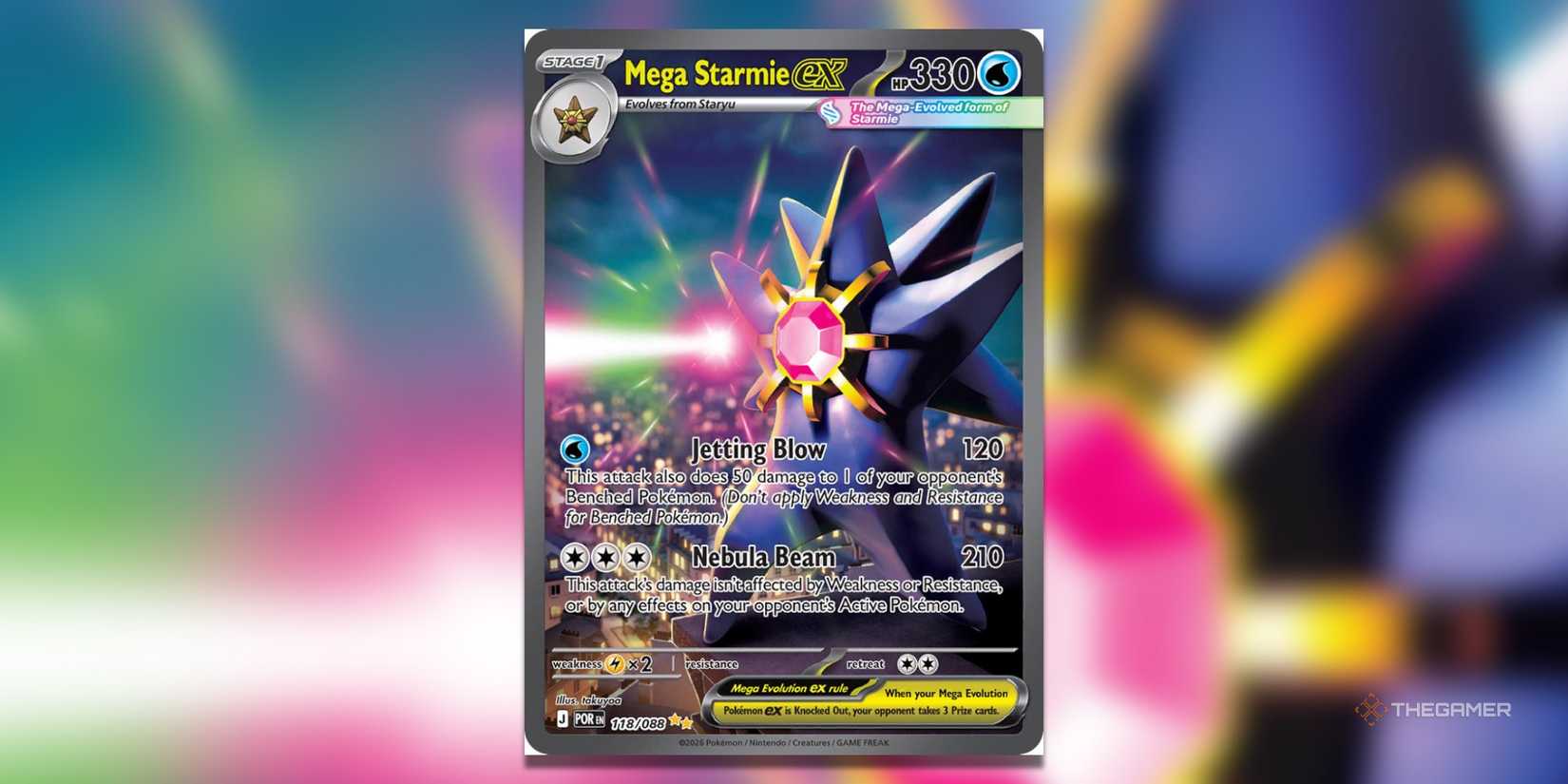 Mega Starmie ex SIR from Perfect Order in the Pokemon TCG.