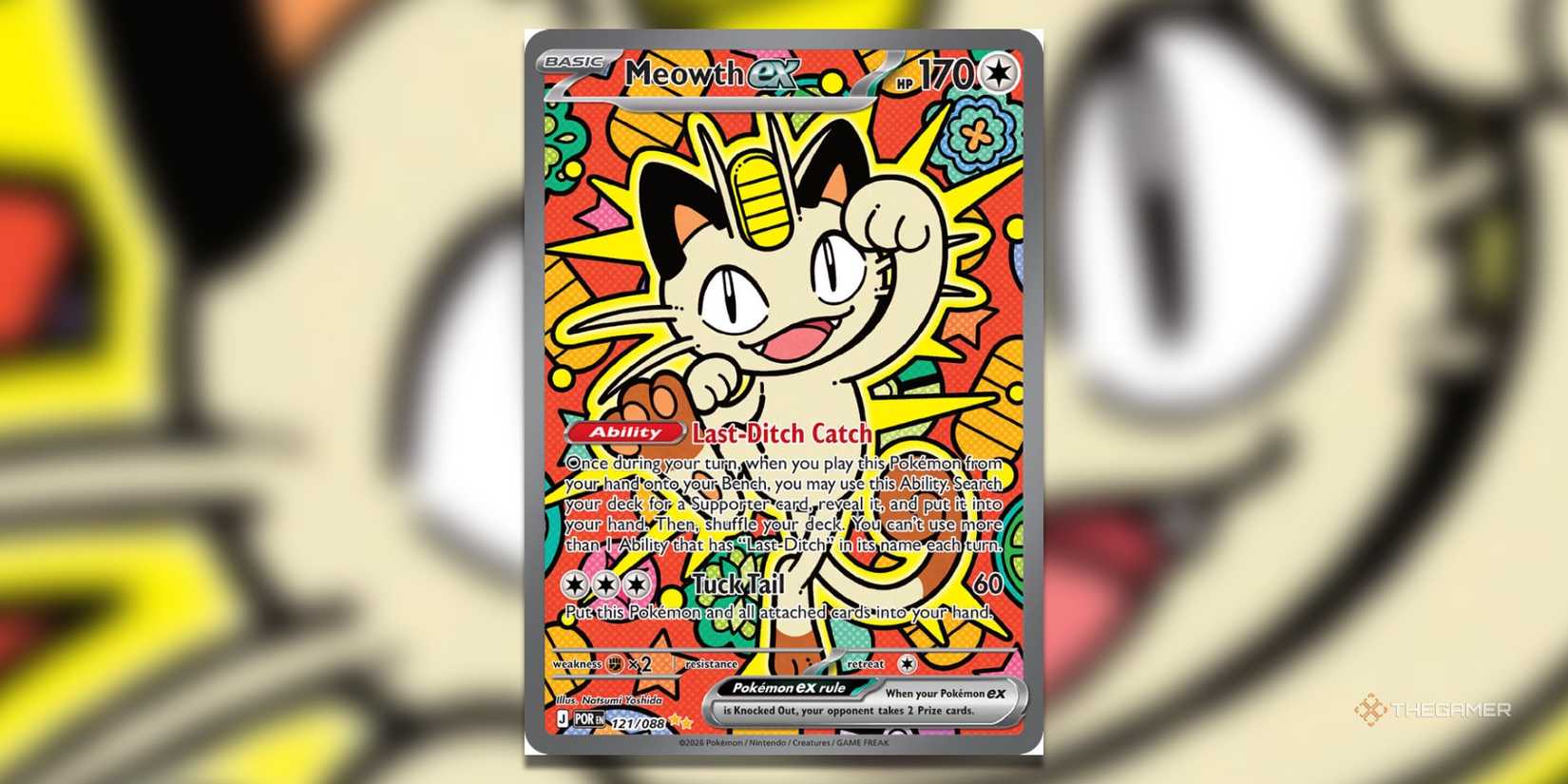 This is SIR's Meowth from Perfect Order in the Pokemon TCG.