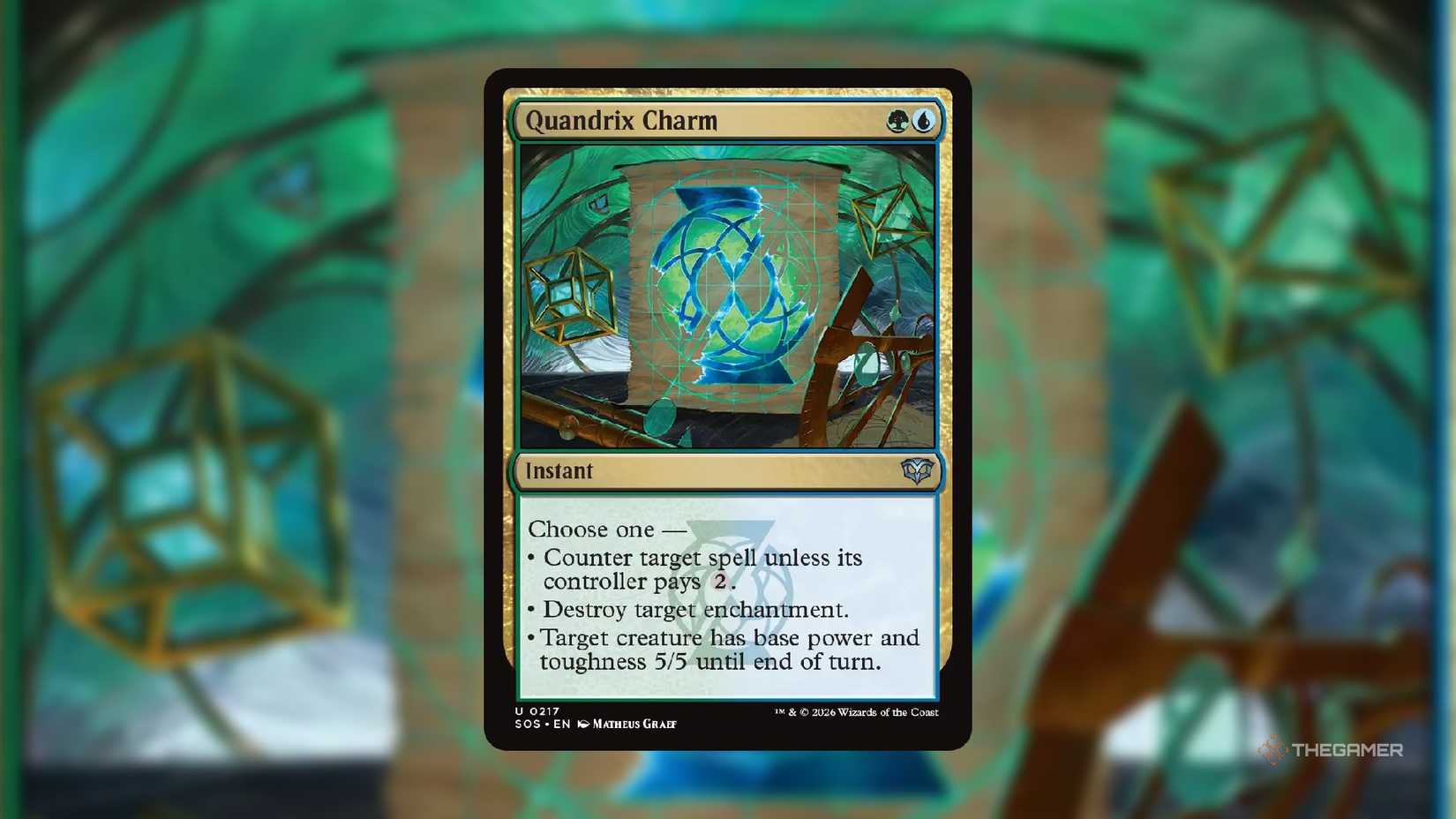 Quandrix Charm MTG card from Secrets of Strixhaven.