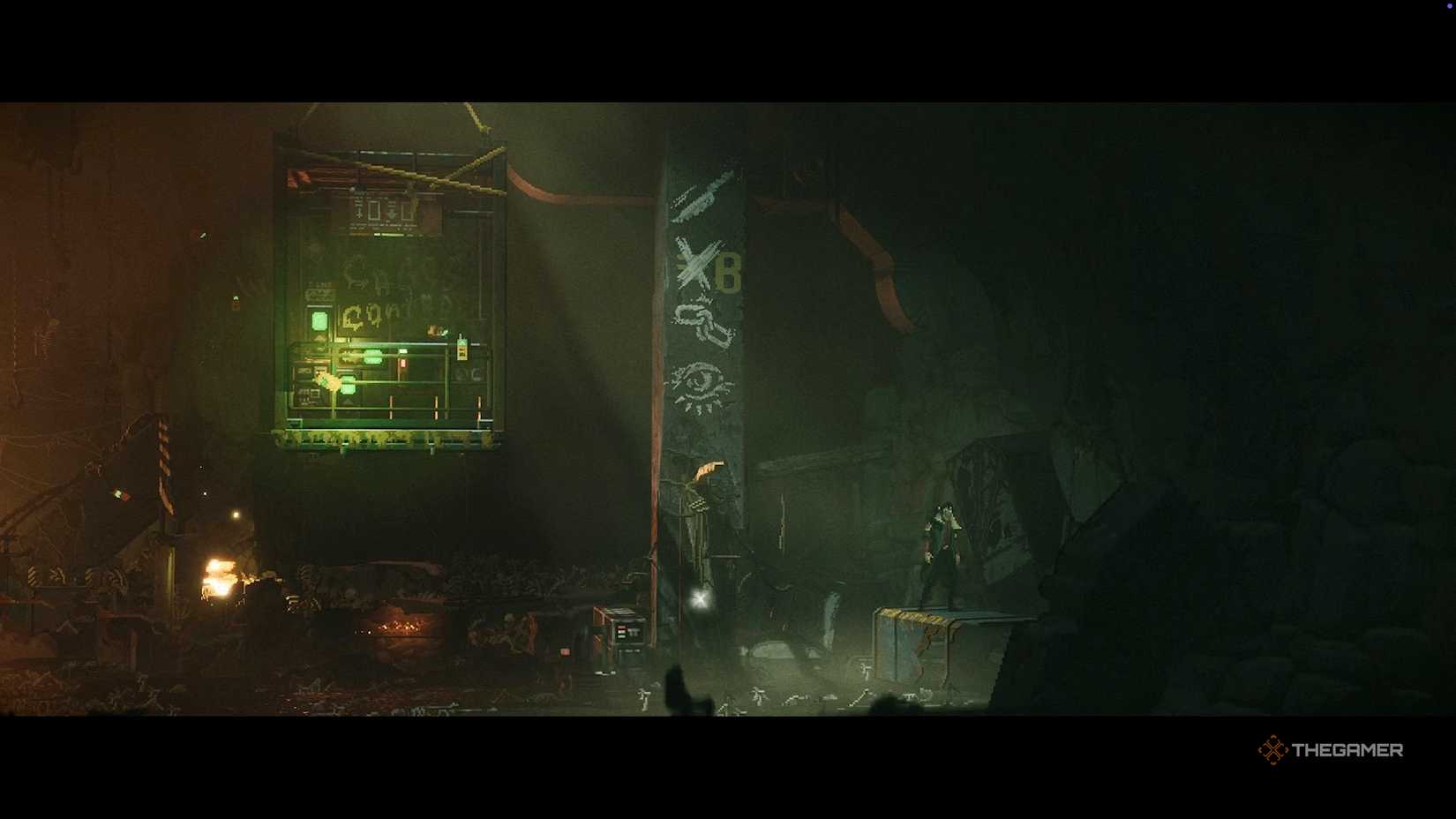 In Replaced, stand near the pillar with the symbol on it.