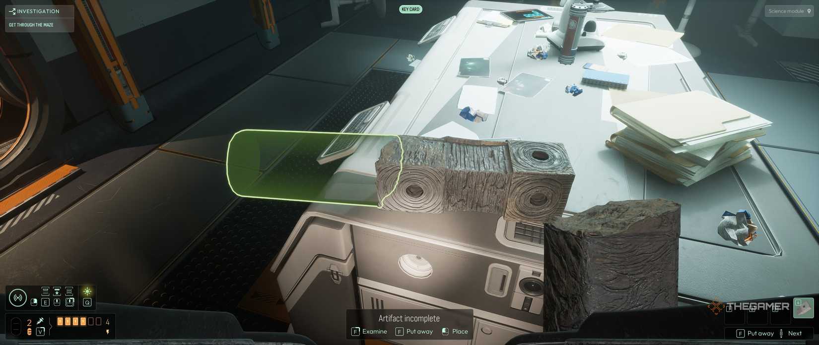 Reassembling an artifact in Cthulhu The Cosmic Abyss.