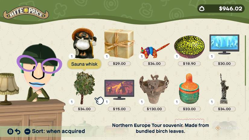 Selling souvenirs from travel tickets at Tomodachi Life Living the Dream.