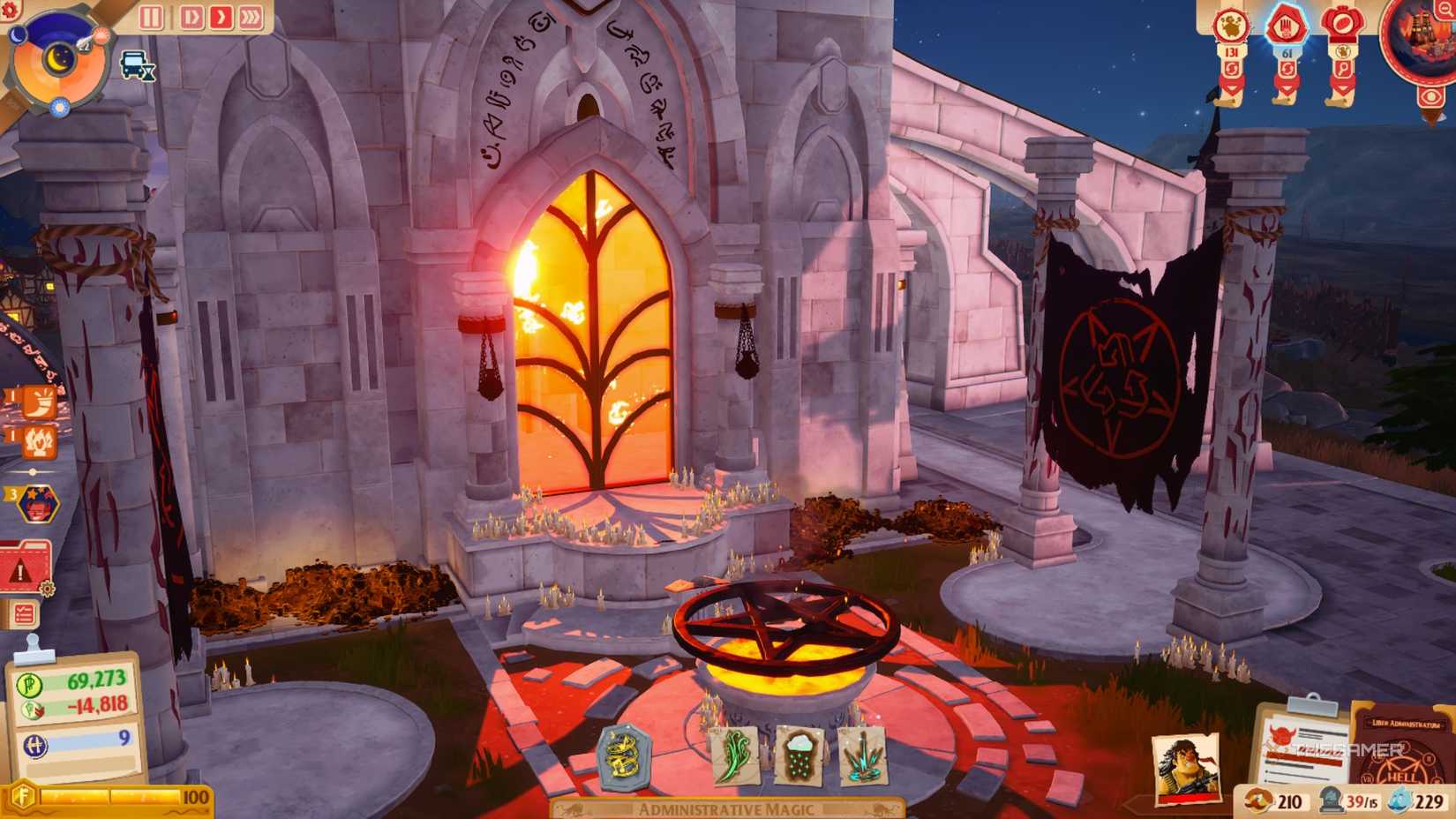 Sintopia in the temple with humus offerings.