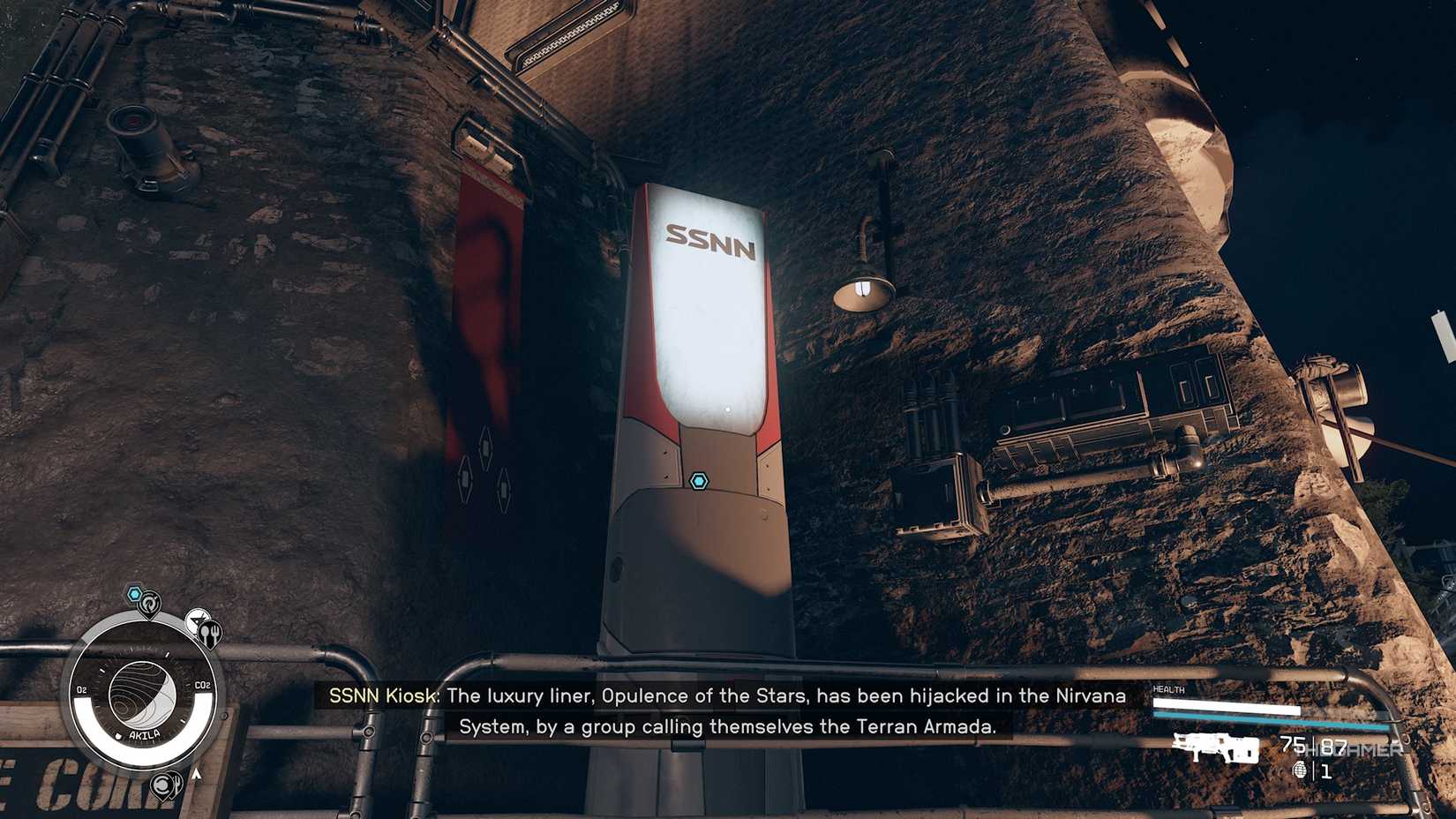 Starfield SSNN mast brings news about the Terran Army.