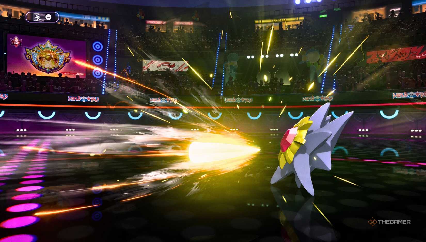 Starmie about to be hit by bullet seed in Pokemon Champions.