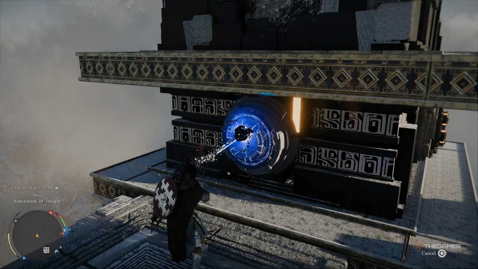 You begin the Pillar Puzzle in the Obsession and Madness missions in the Crimson Desert.