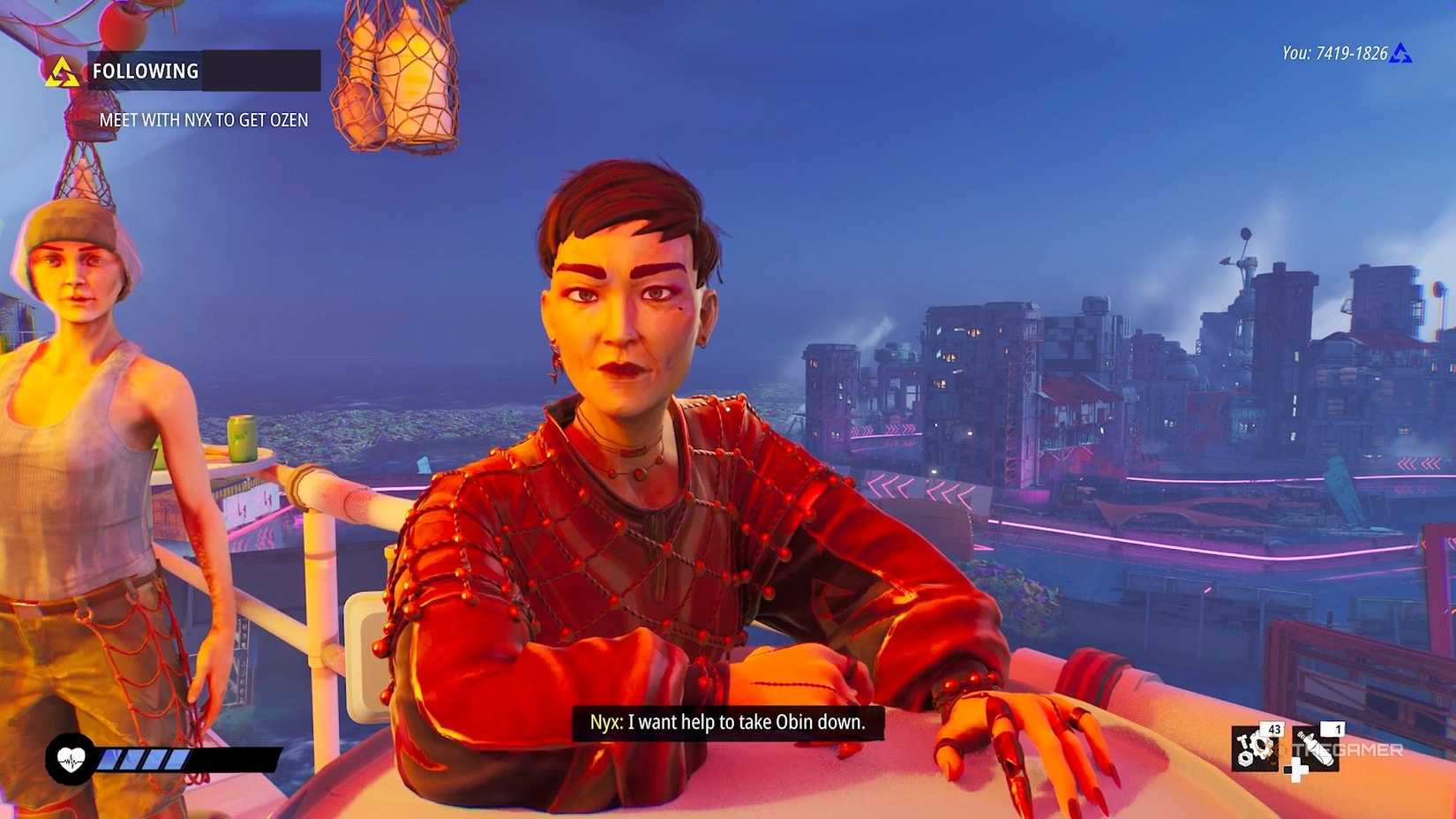 Talking to Nyx after the race in Tides of Tomorrow.