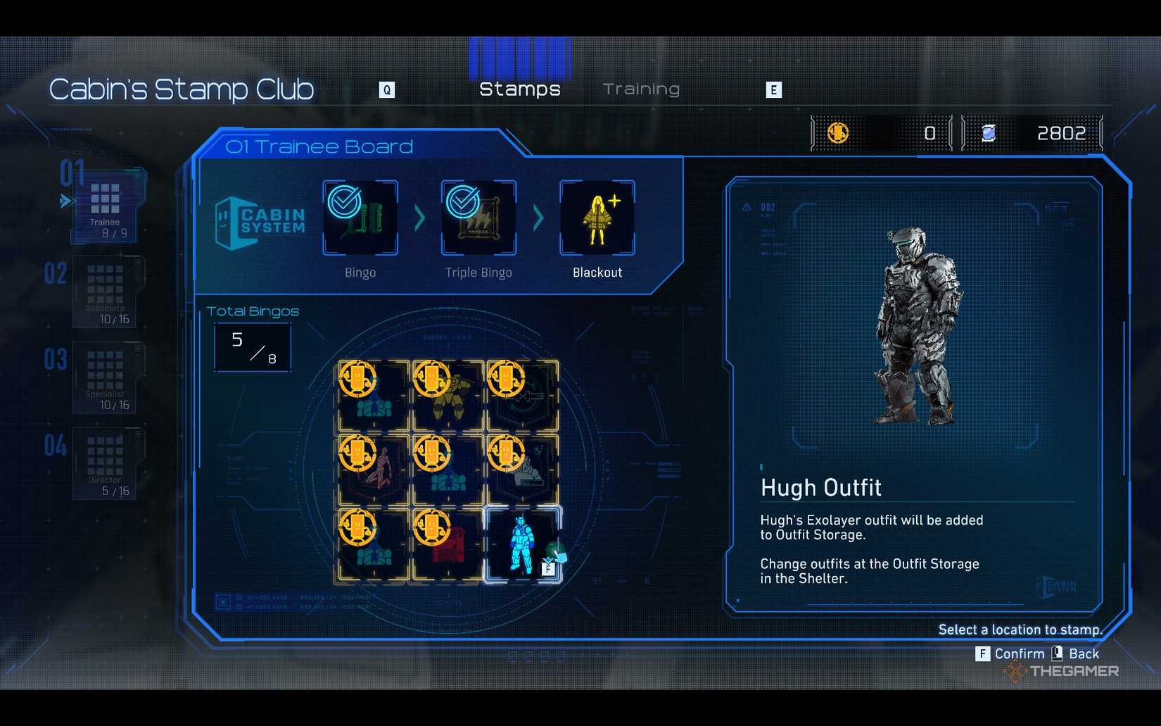 Trainee Cabin Stamp Club Board of Pragmata.