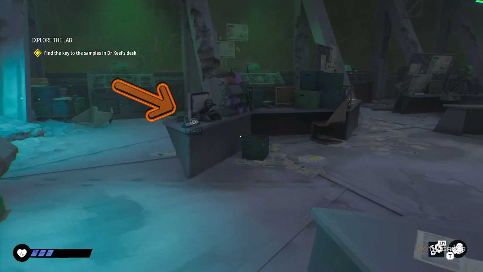 Tides Of Tomorrow desk with key.