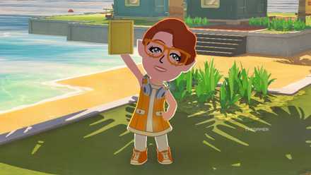 Tomodachi Life Living The Dream एक महिला हावामा किताब समात्दै।
