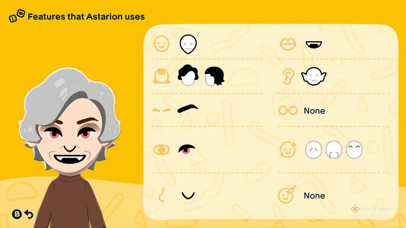 Tomodachi Life Living the Dream Astarion facial data.