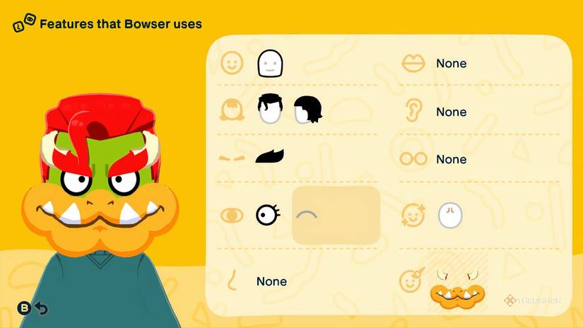 Tomodachi Life Living the Dream Bowser face data.