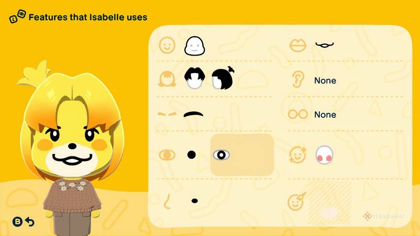 Tomodachi Life Living the Dream Isabelle face data.