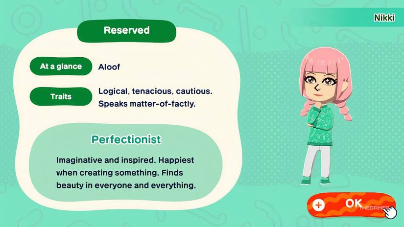 Tomodachi Life Living The Dream Nikki's reserved personality.