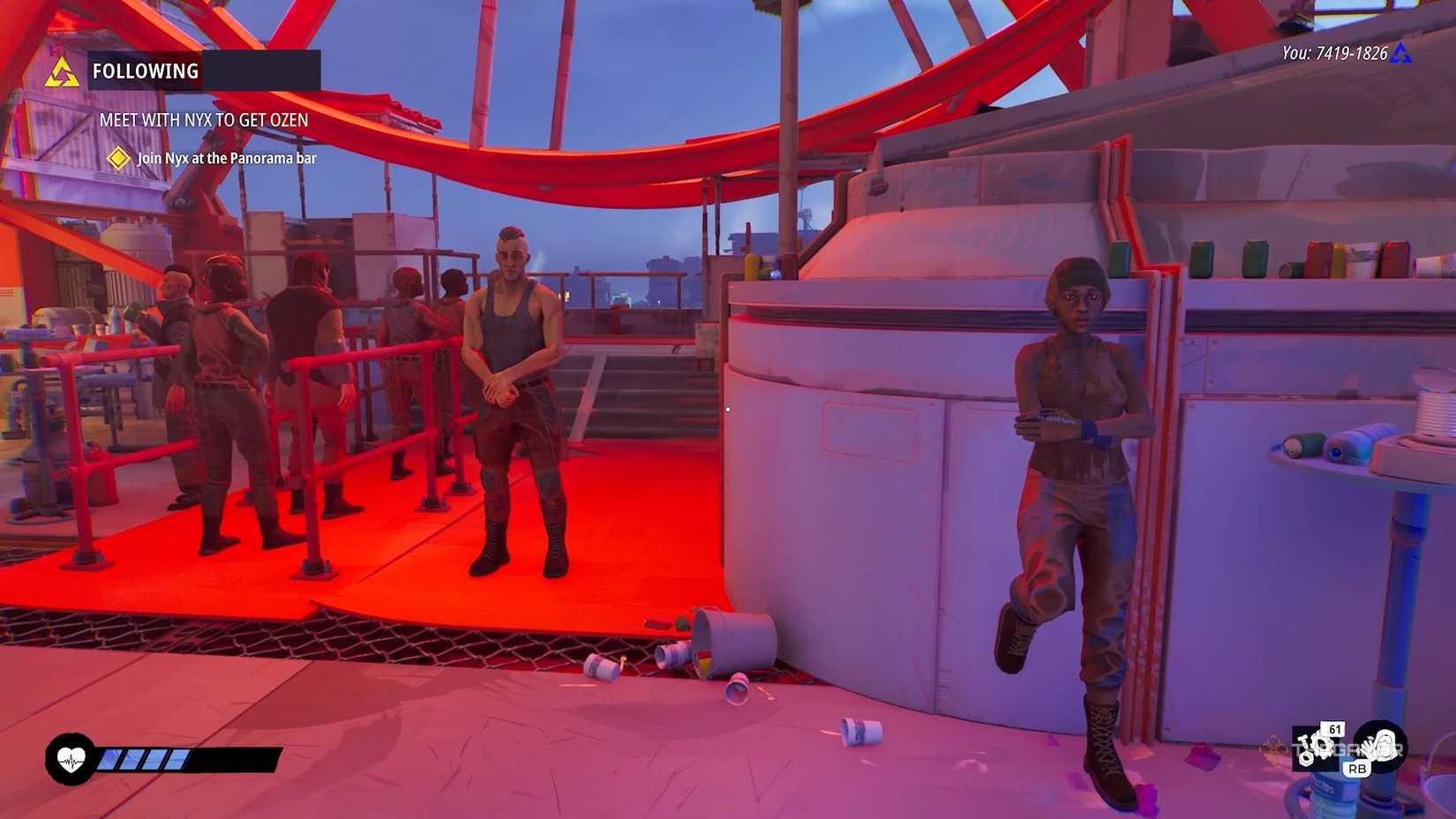 Two people guarding the Ferris wheel in Pleasureland in Tides of Tomorrow.