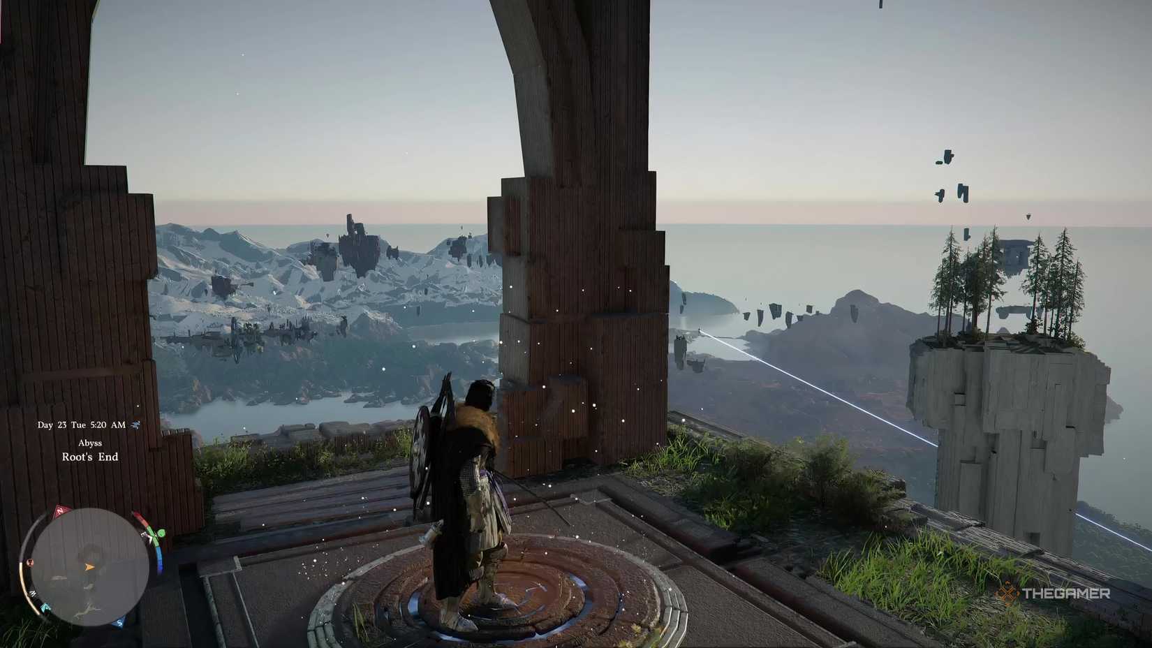 Unlocks the Abyss Nexus fast travel point before the Root's End Abyss puzzle quest in the Crimson Desert.