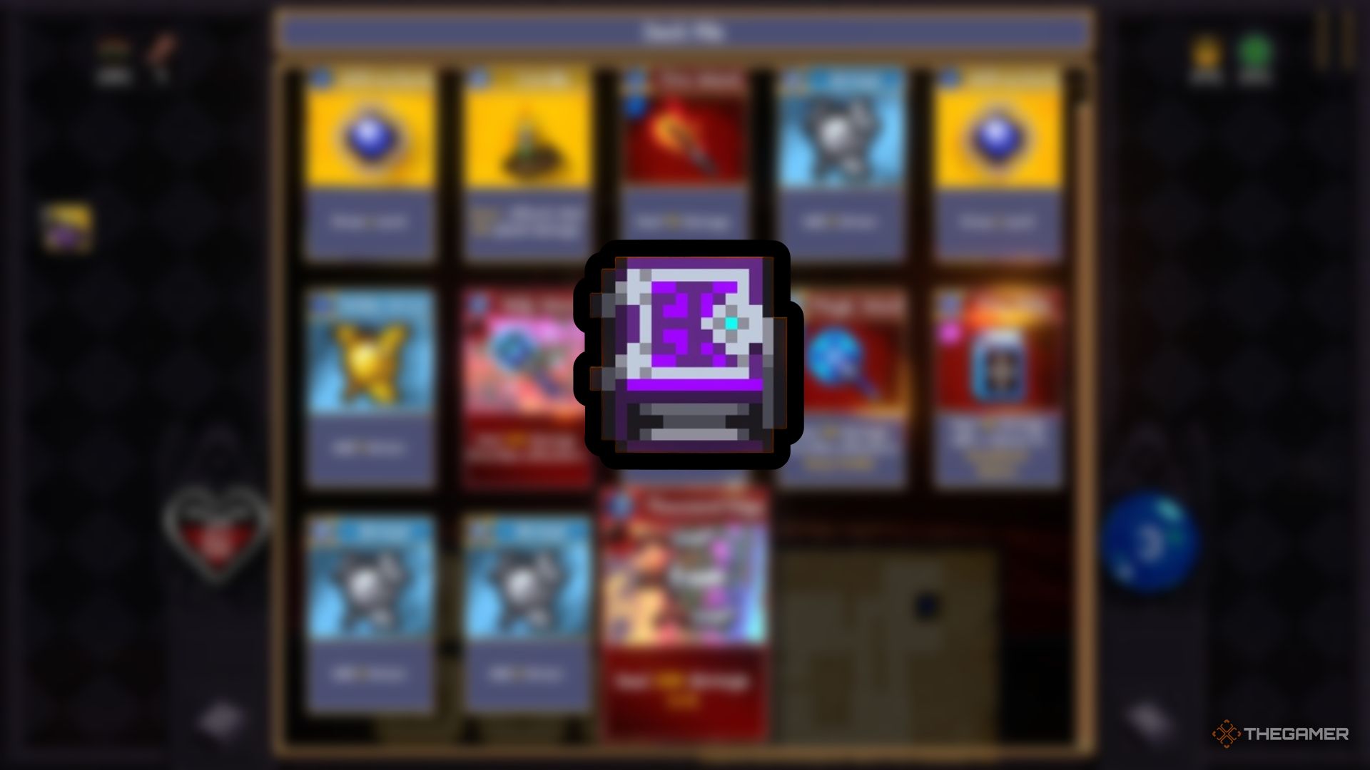 Relic Grim Grimoire on the blur deck in Vampire Crawlers.