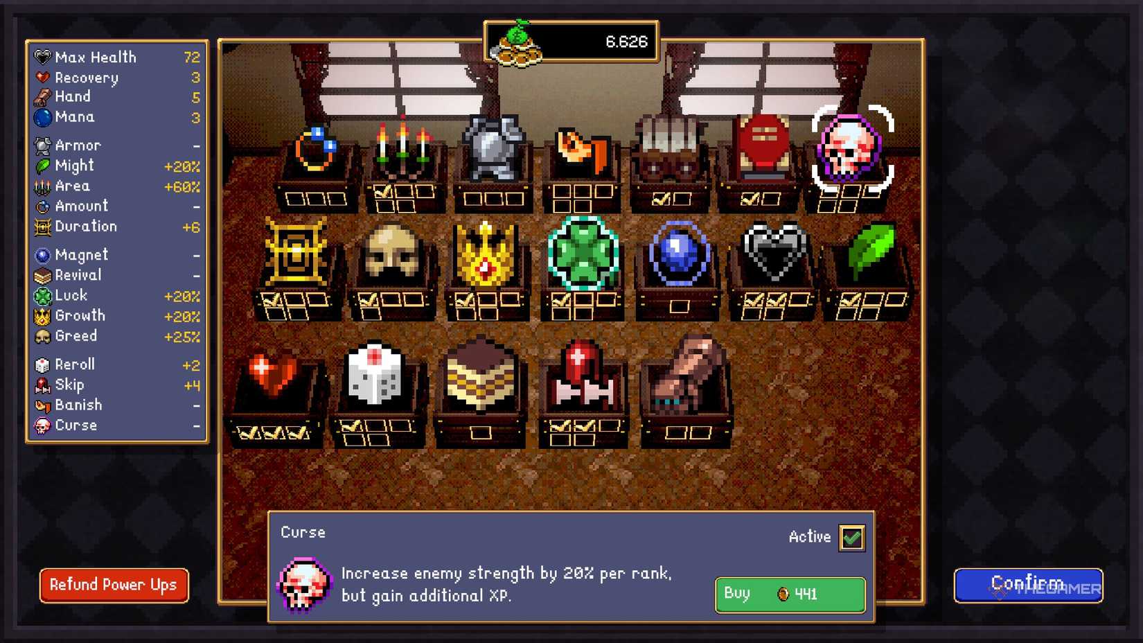 A powerhouse in a village with every upgrade available in Vampire Crawlers.