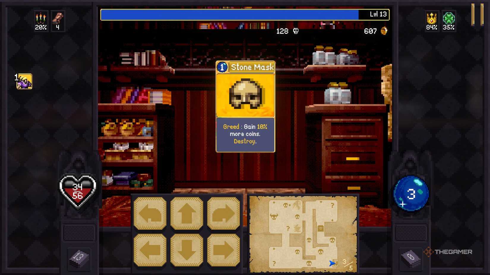 Stone Mask card floating in the Vampire Crawlers' library.