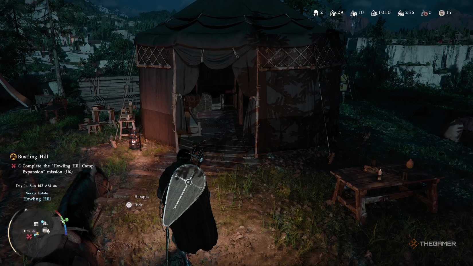 Waiting for the Howling Hills camp expansion timer during the mission 