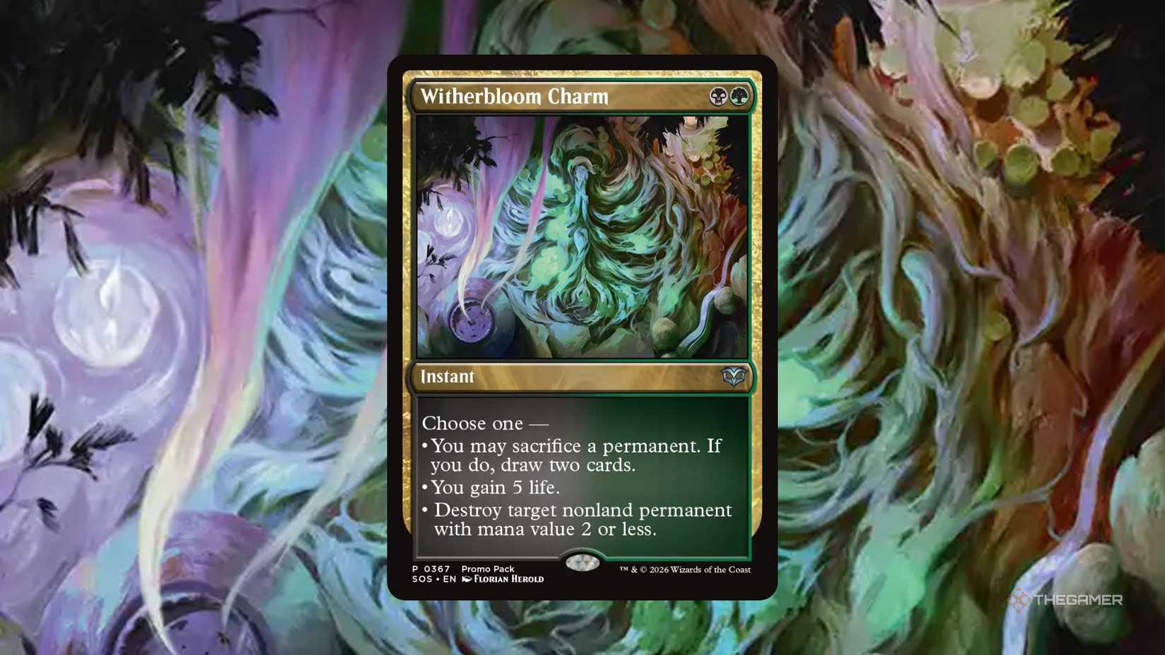 MTG card Witherbloom Charm from Secrets of Strixhaven.