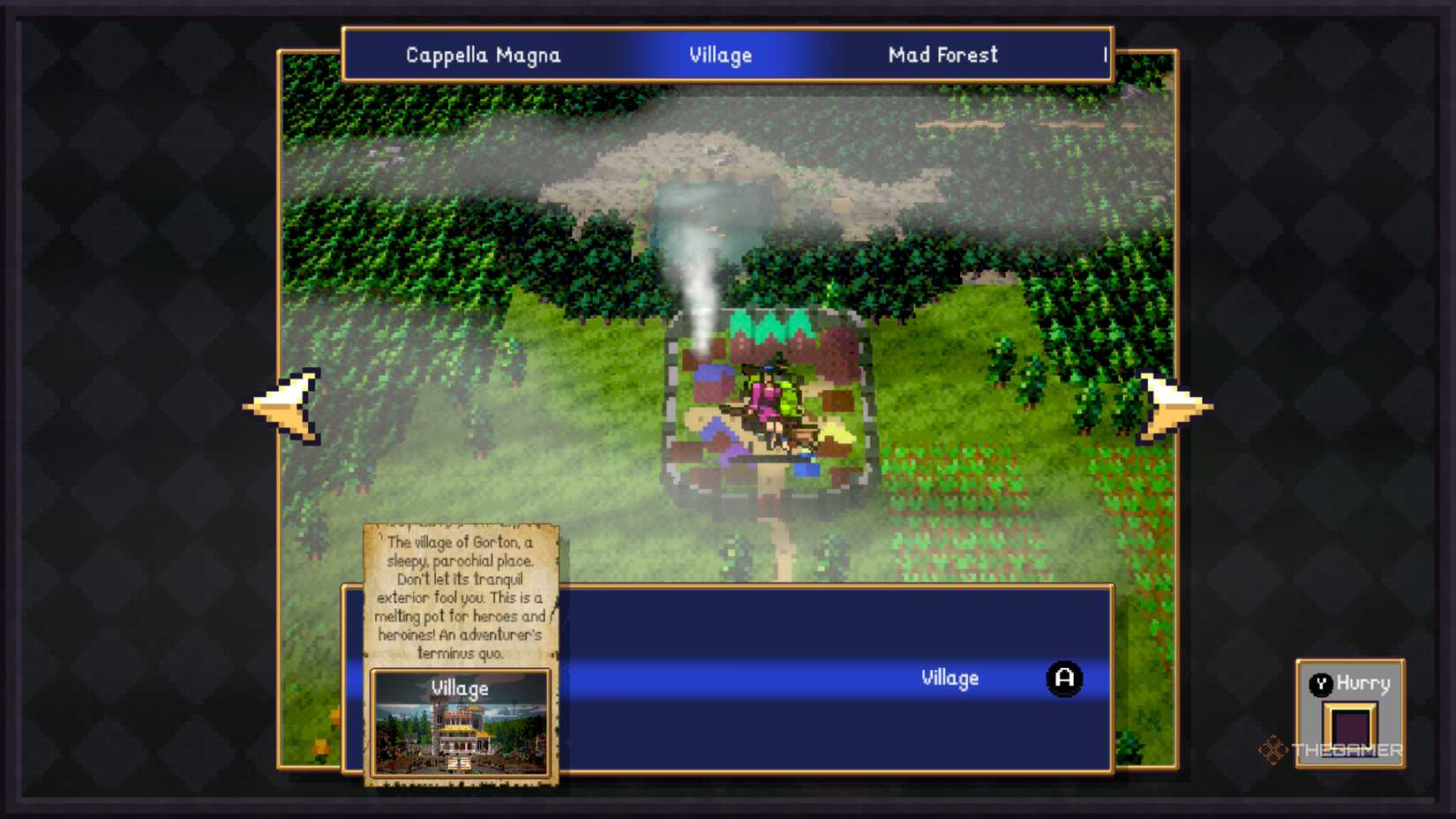 Giovanna in Vampire Crawlers on the village map.