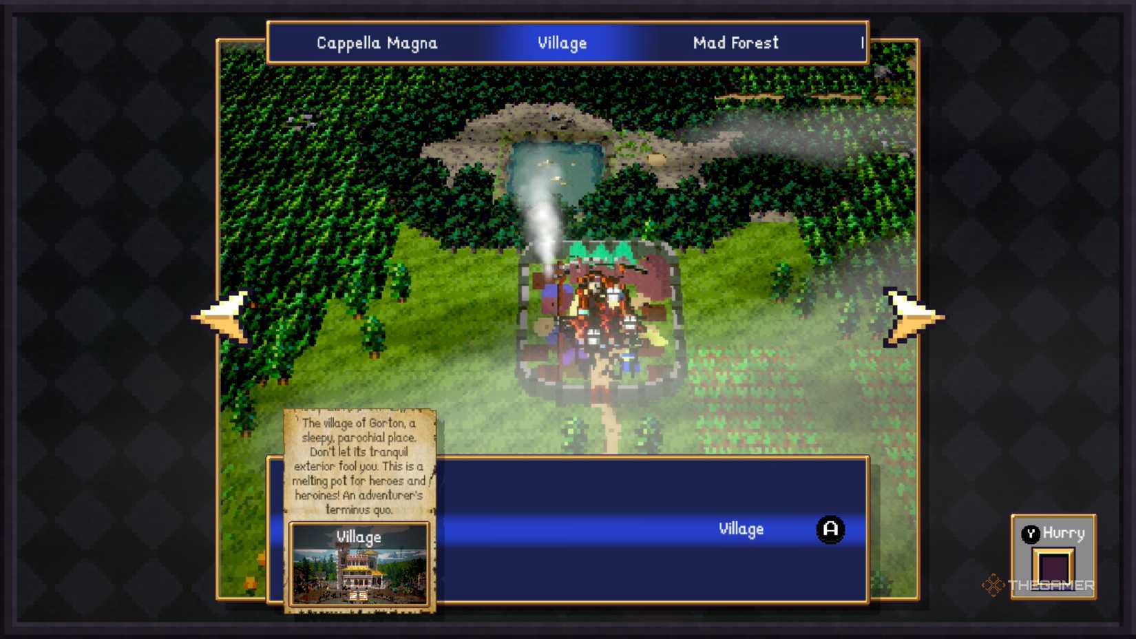 MissingNo in Vampire Crawlers on the village map.