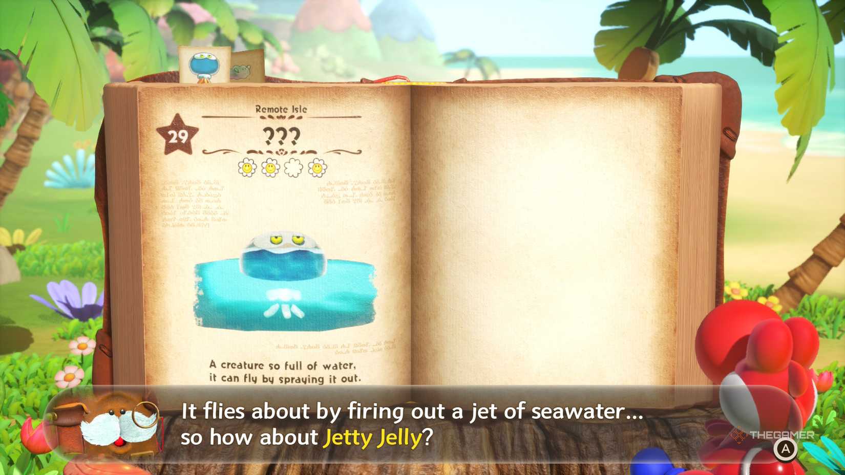 Jetty Jelly on the creature page in the Yoshi and the Mysterious book.