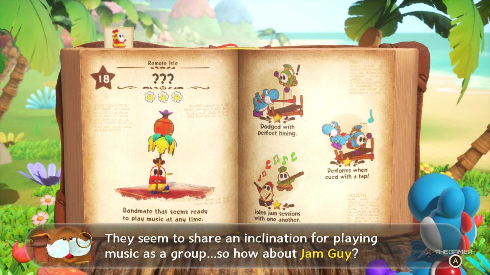Jam Guy on the creature page in Yoshi and the Mysterious book.