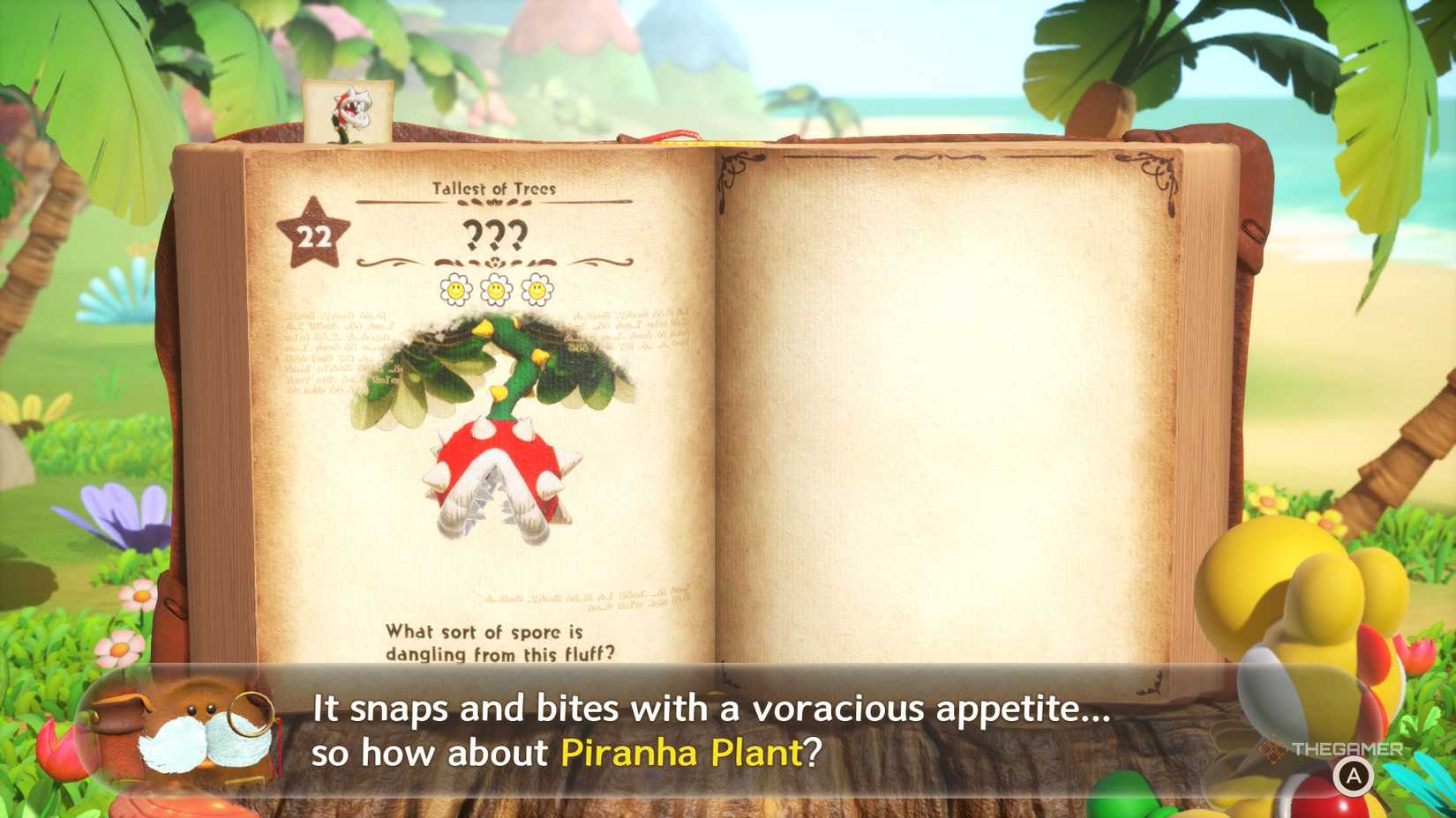 Piranha Plant Creator page from Yoshi and the Mysterious Book.