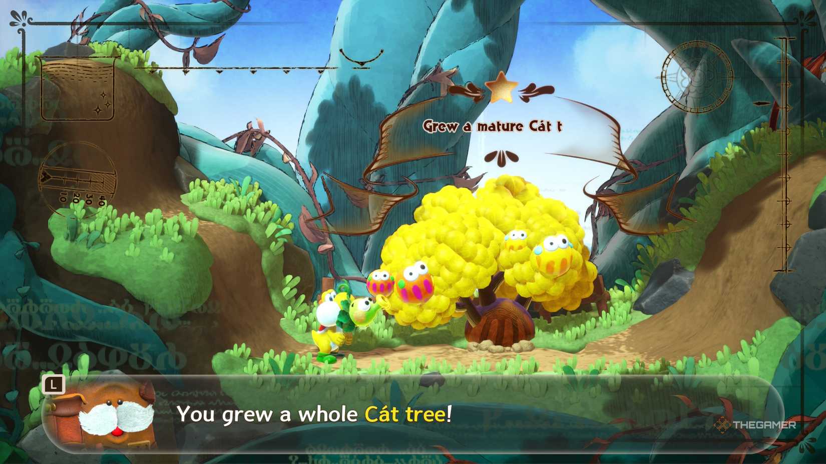 A plant that grows into a tree in Yoshi and the Mysterious Book.