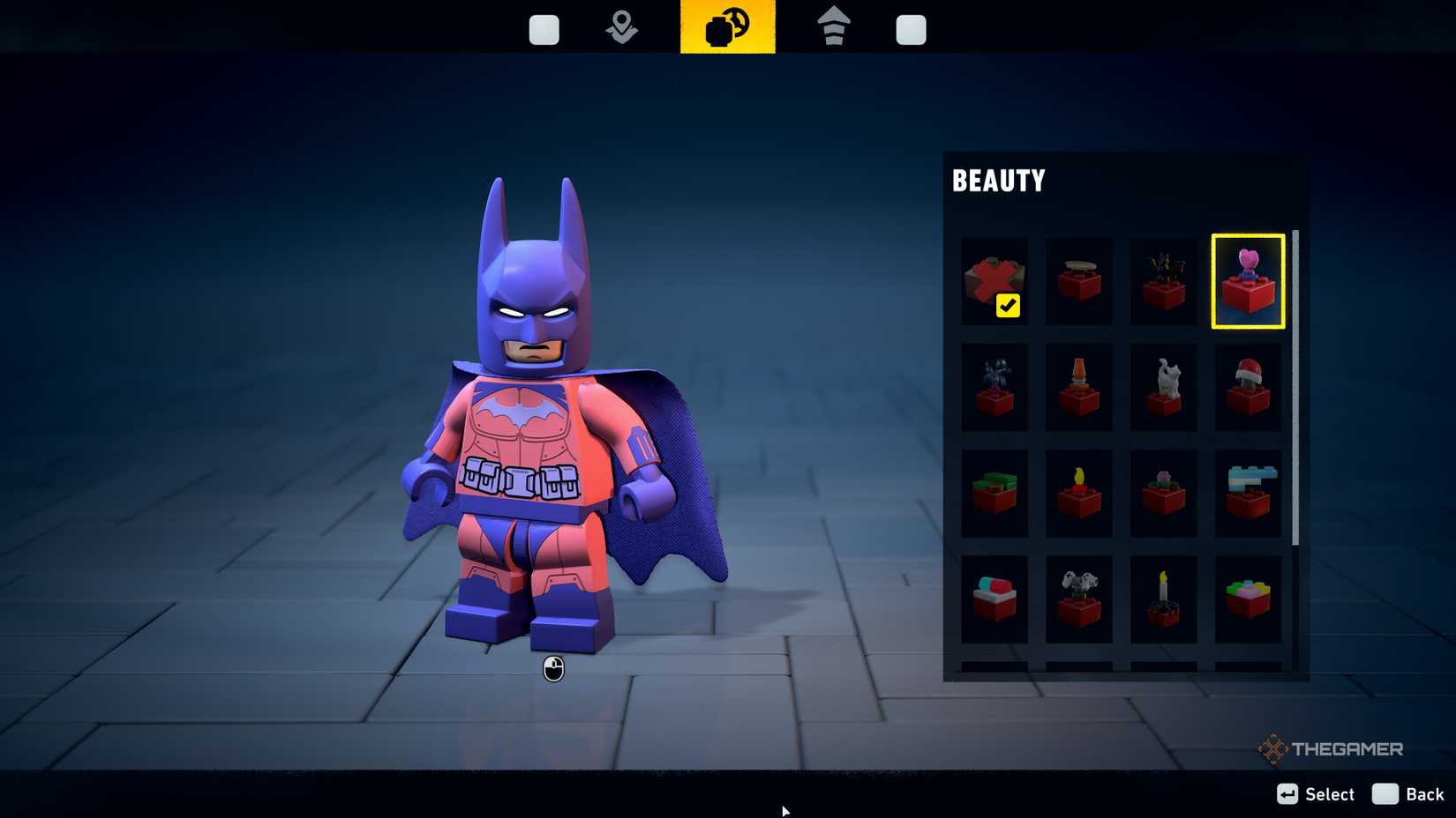Lego Batman with aesthetic color palette.