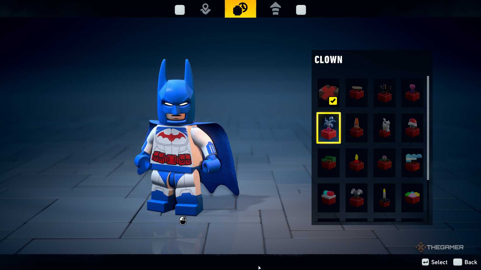 Lego Batman with the Joker color palette.