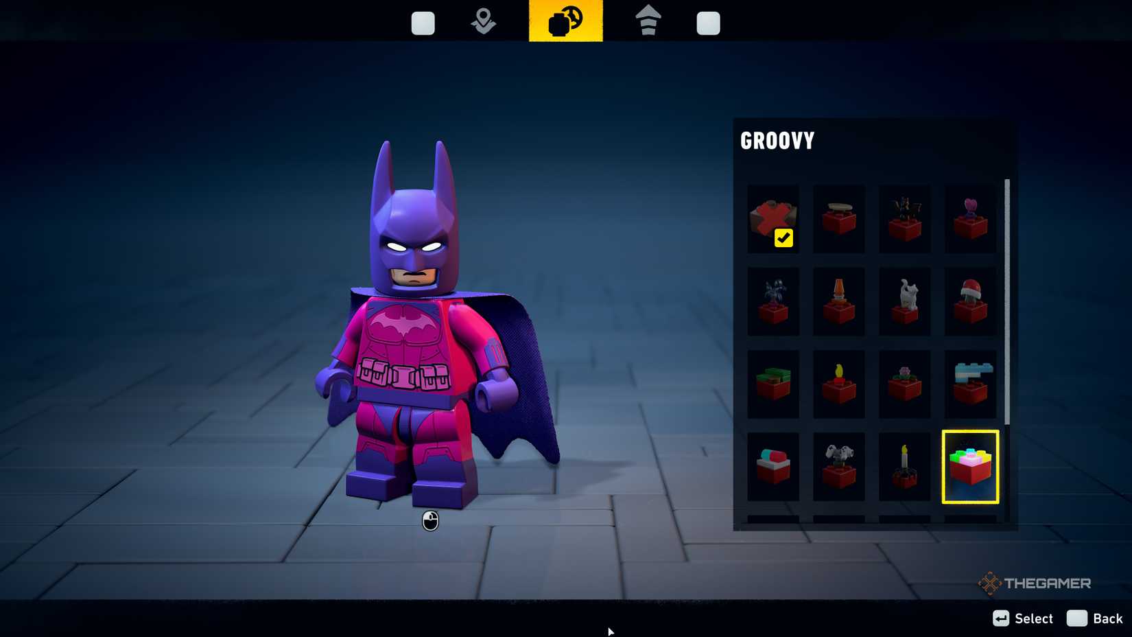 Lego Batman with groovy color palette.