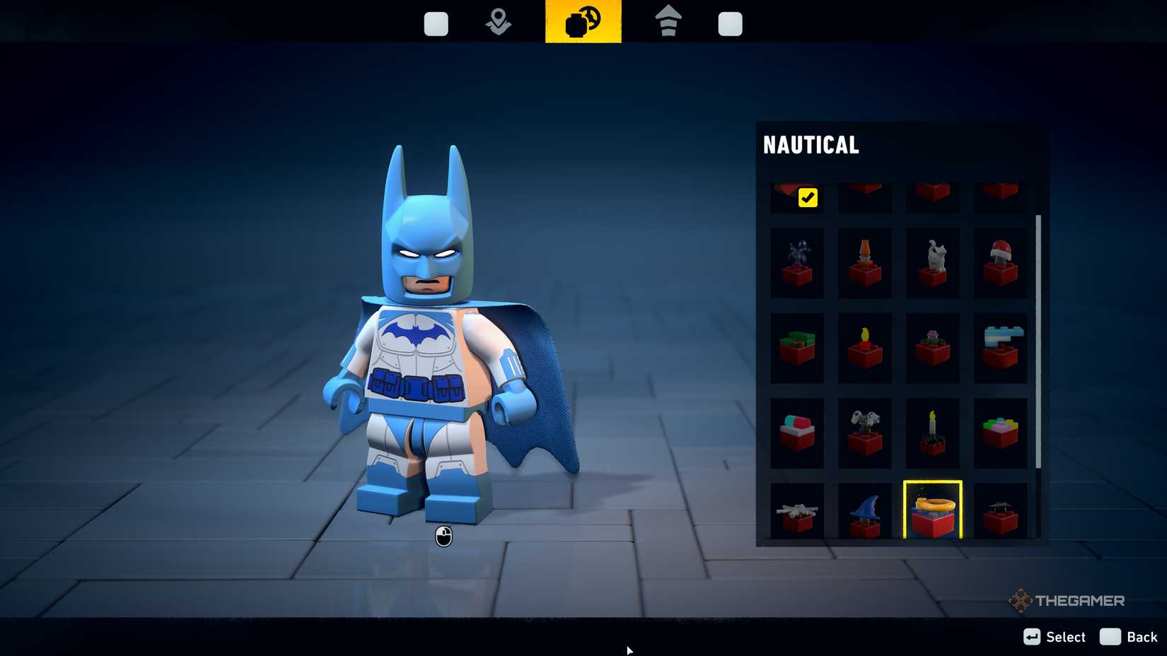 Lego Batman with a nautical color palette.