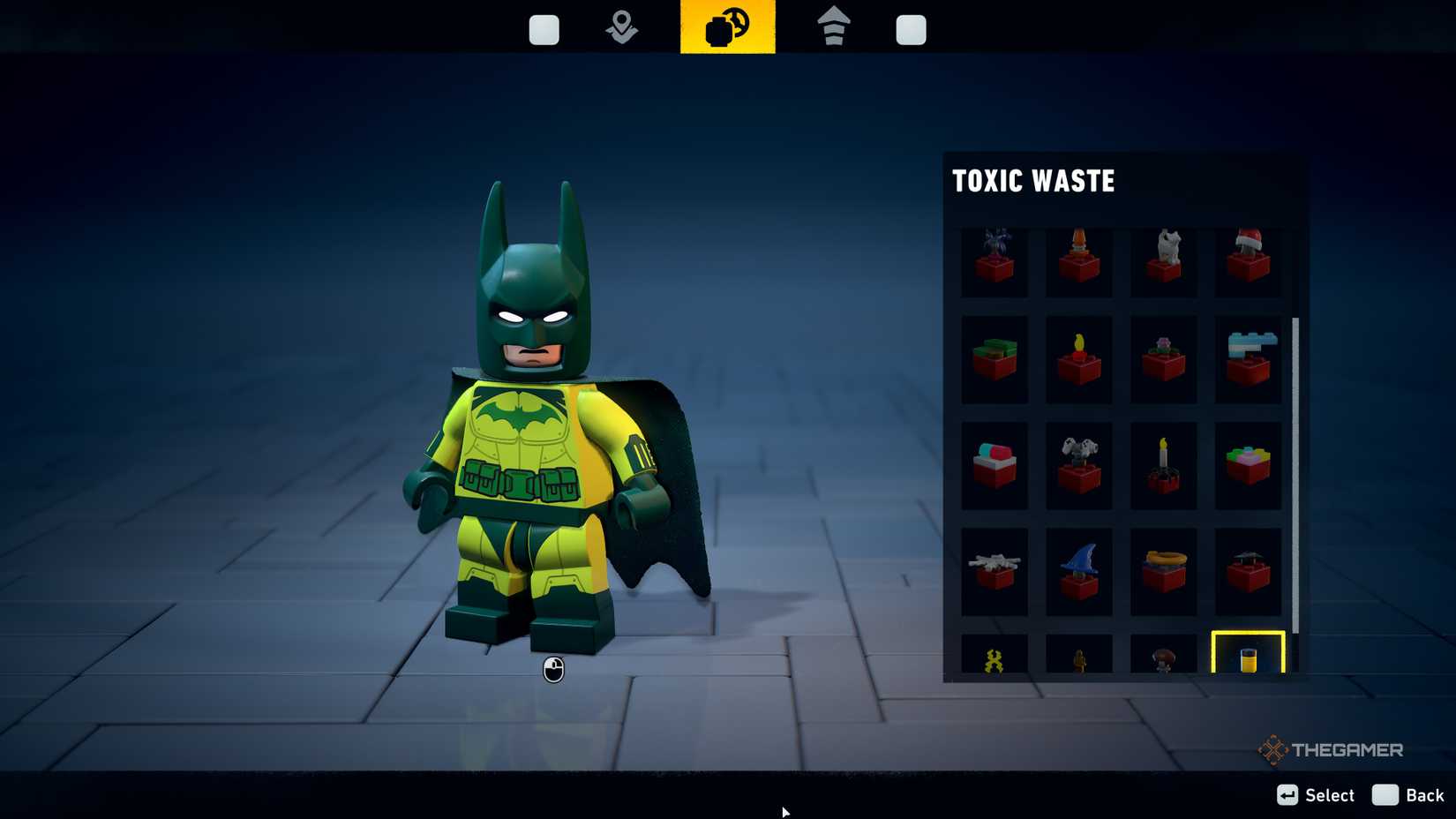 Lego Batman with a toxic waste color palette.