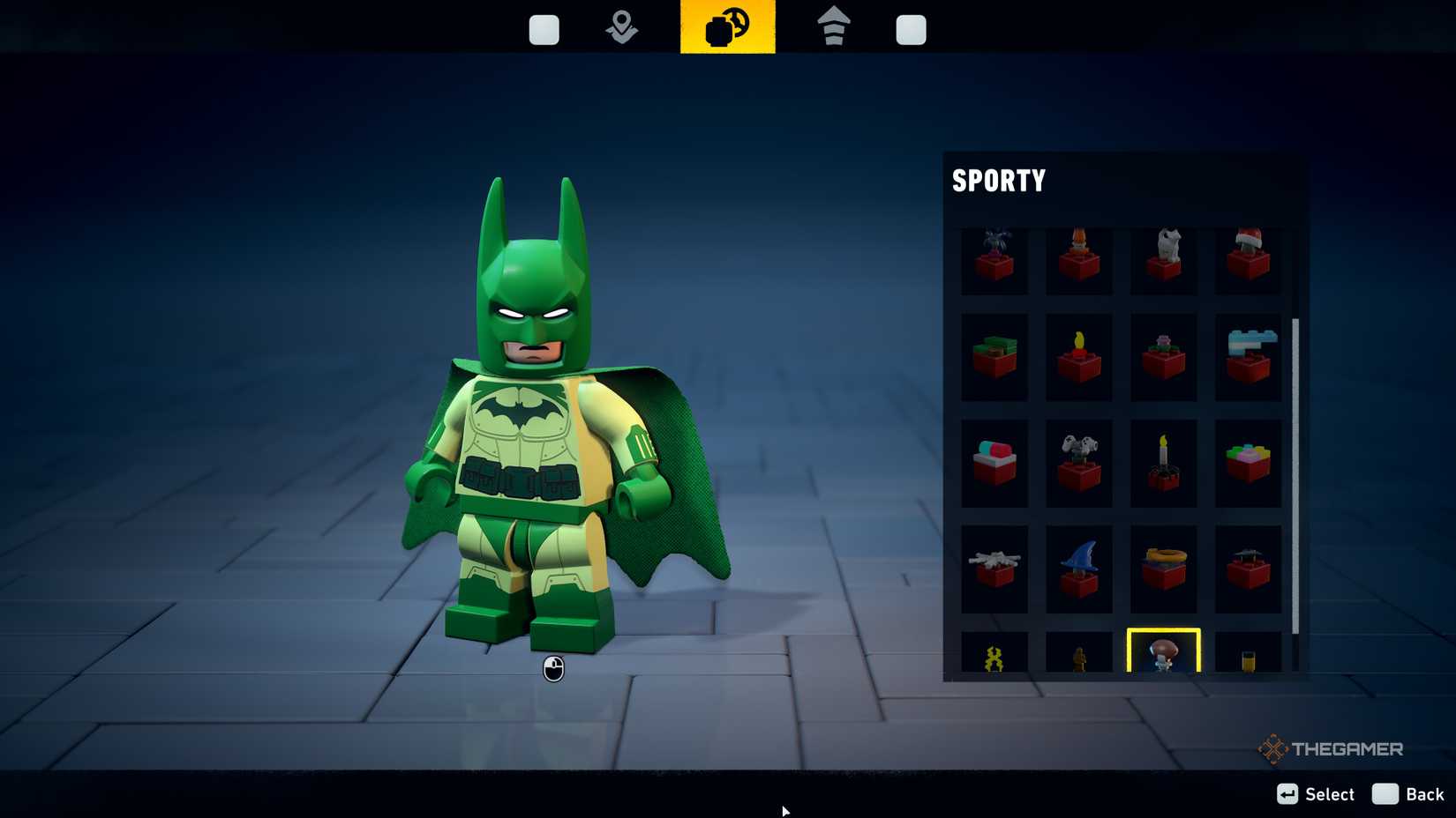 LEGO Batman with a sporty color palette.