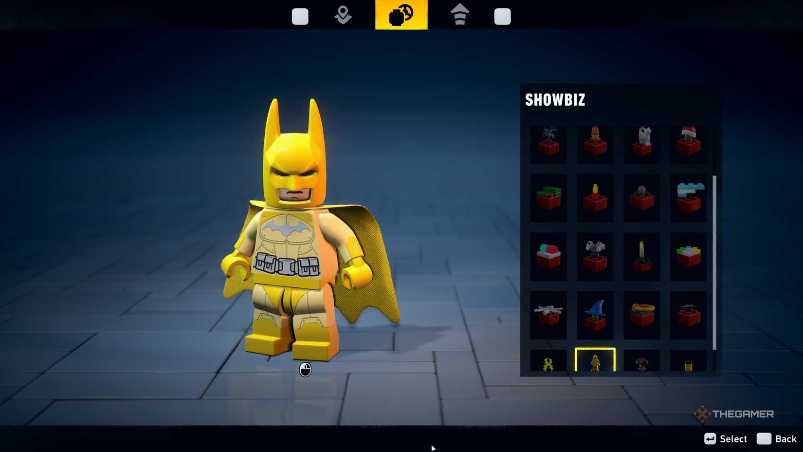 Lego Batman with a showbiz color palette.