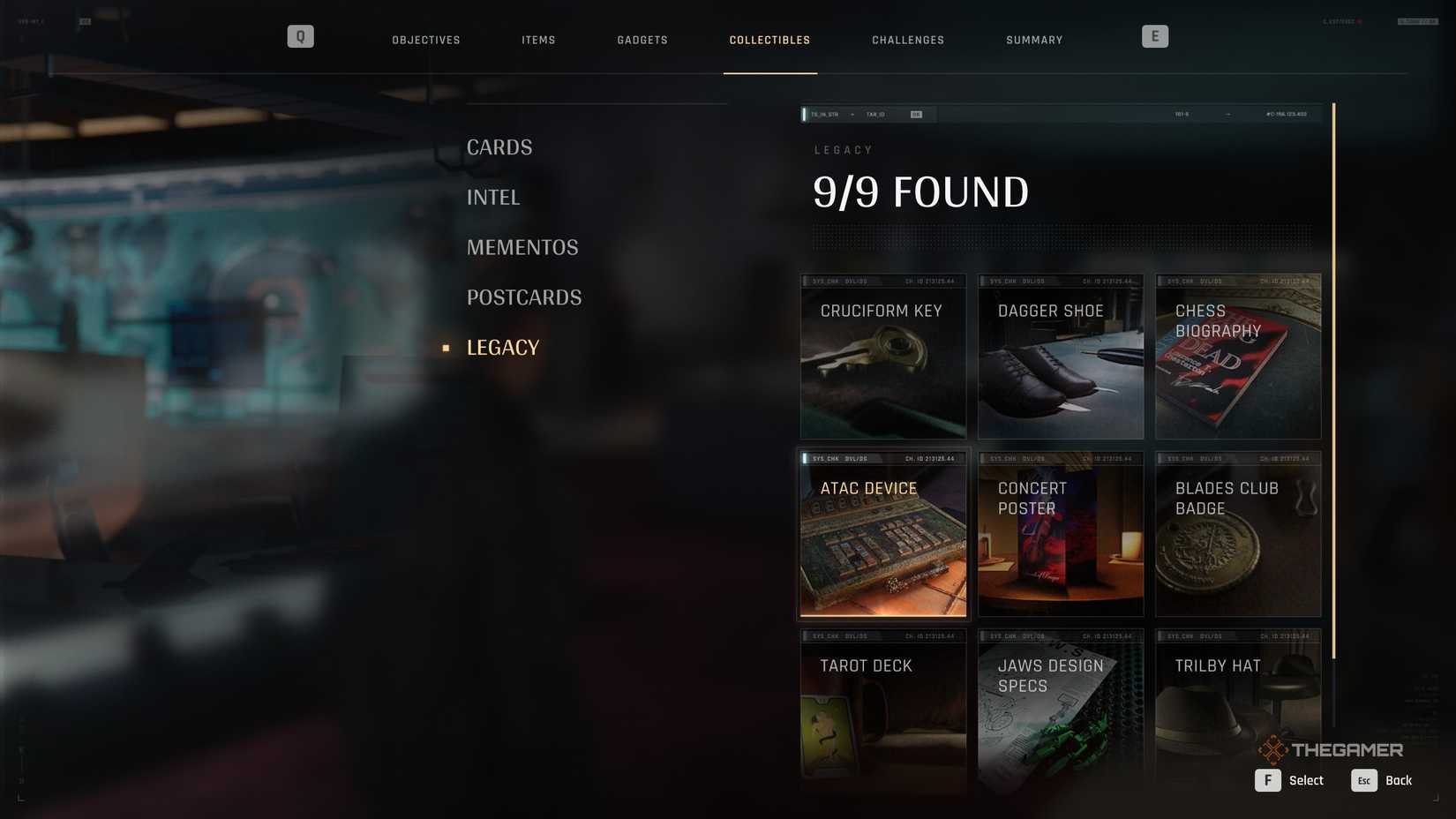 A player who discovers all the legacy collectibles in 007 First Light.
