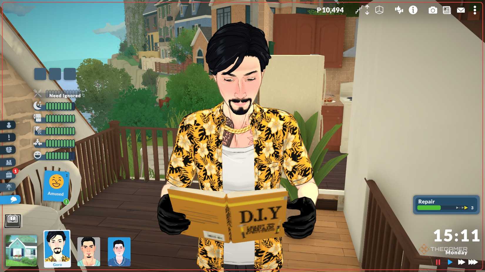 A Para reading a DIY book in Paralives.