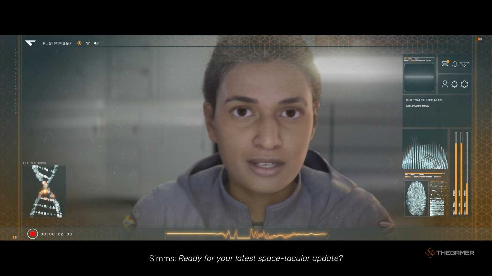 Screenshot of Simms from recording Green Tea Simms in The Dark Pictures Anthology Directive 8020.