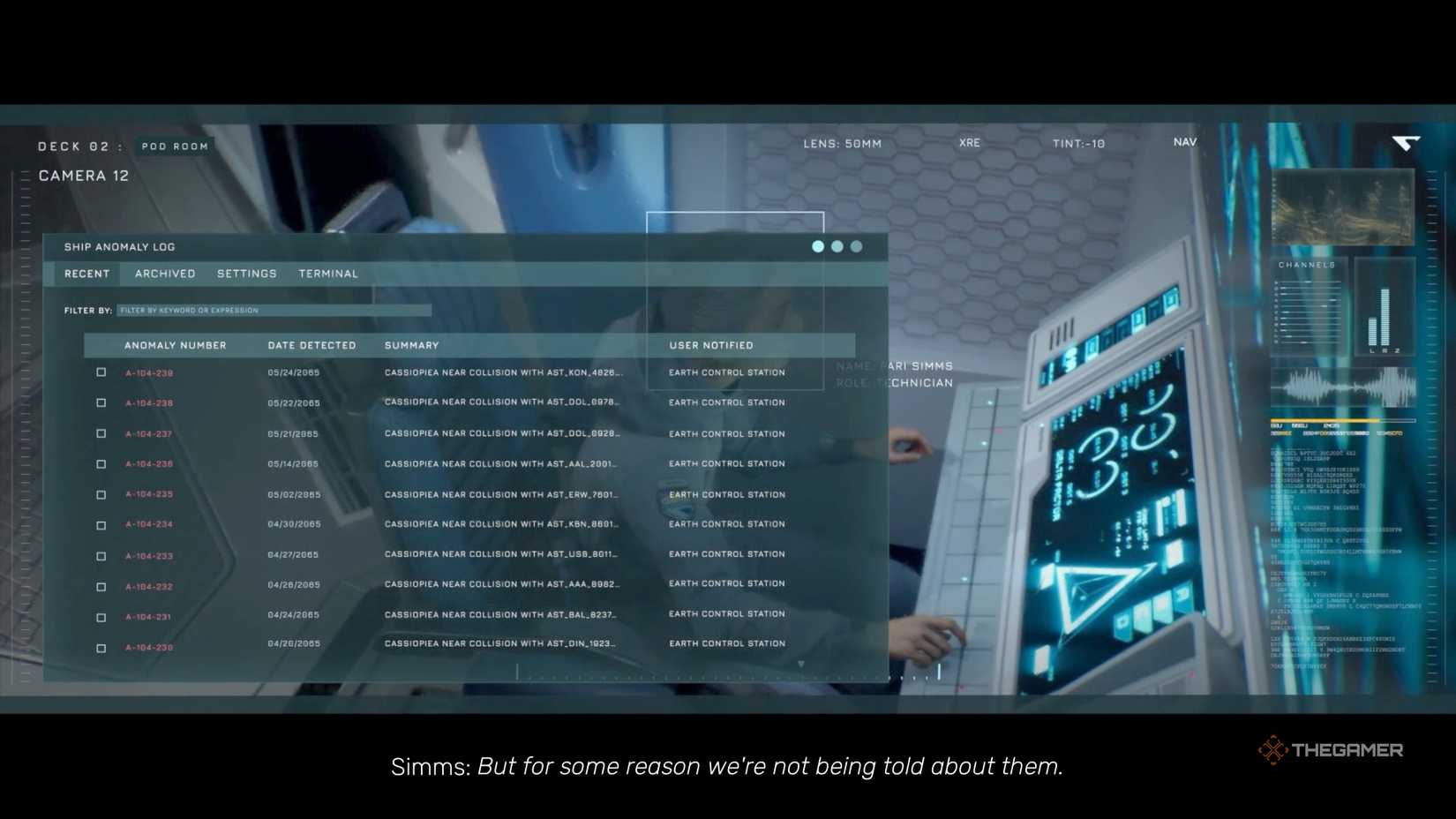 Screenshot of Simms from Hostile Fire Simms entry in The Dark Pictures Anthology Directive 8020.