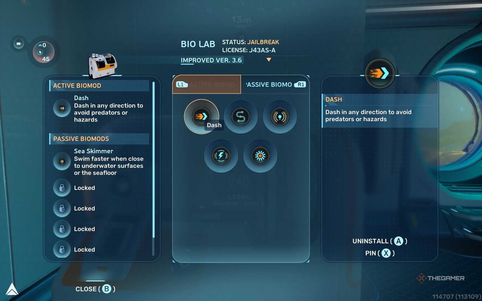 Active biomods in Subnautica 2.