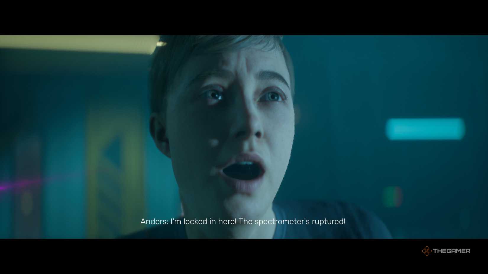 Anders being locked in a lab in episode five of Director 8020.