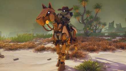 Character in Far Far West on their Mount.