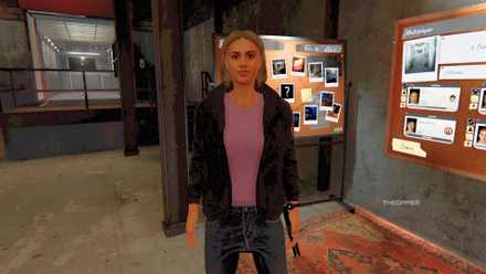 A character posing in Phasmophobia.