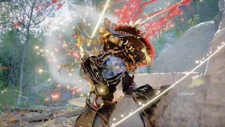 Kliff uses several Abyss Gears in the Crimson Desert.