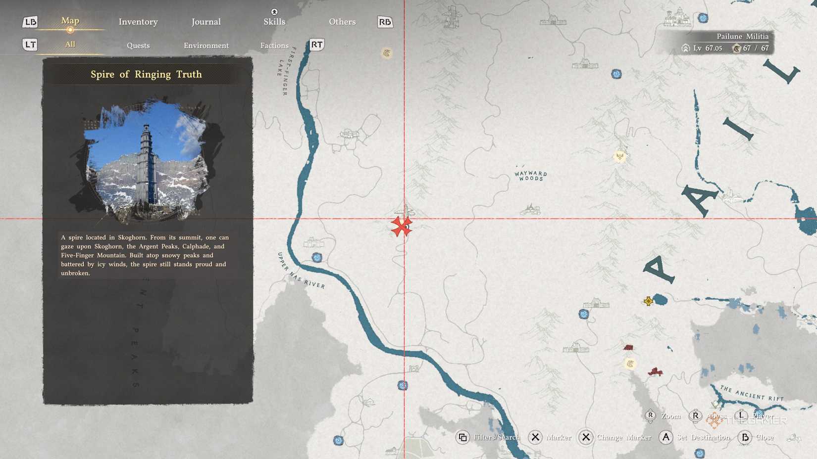 The Spire Of Ringing Truth On Map in Crimson Desert.