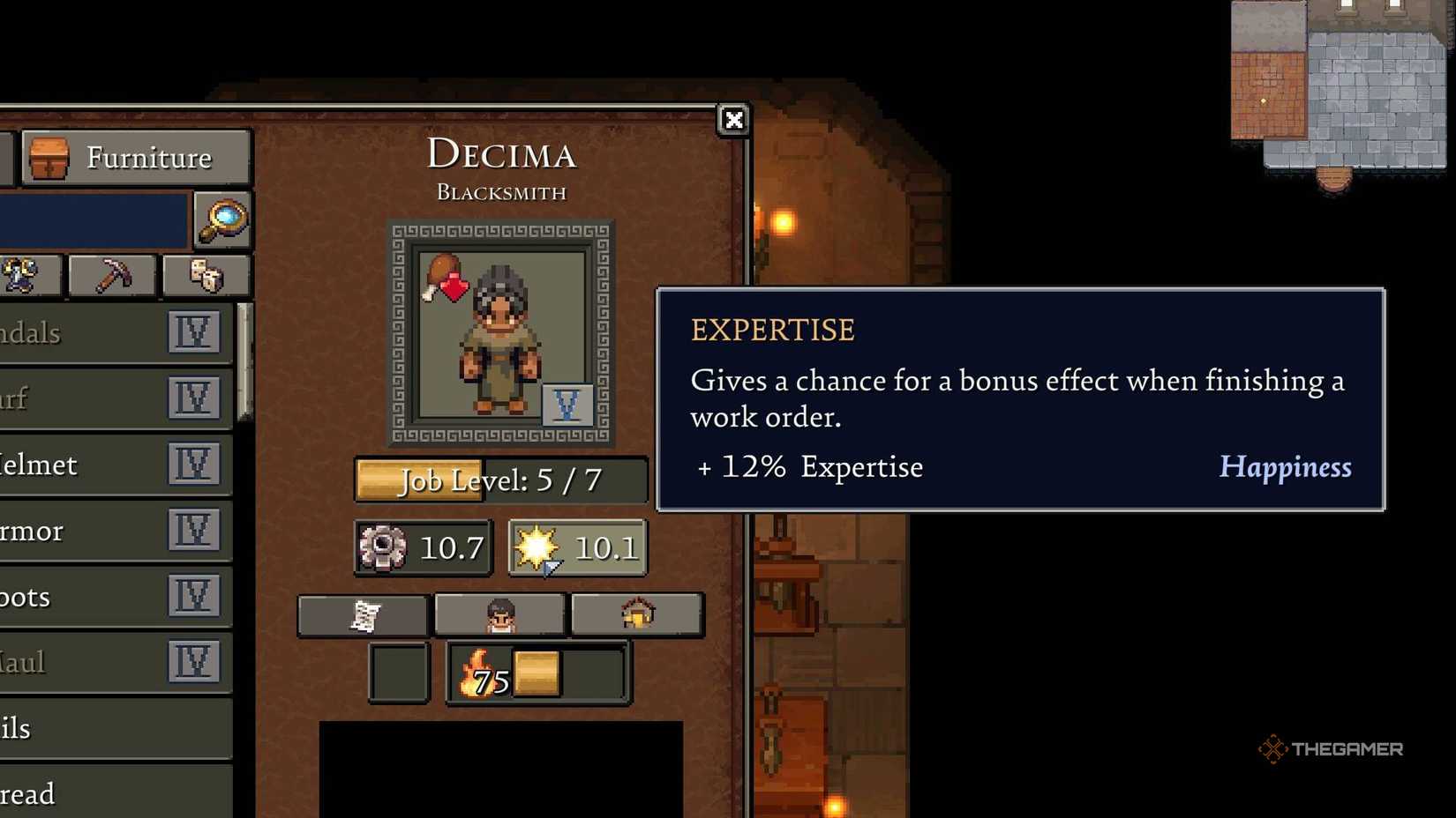 Decima citizen blacksmith in Romestead.