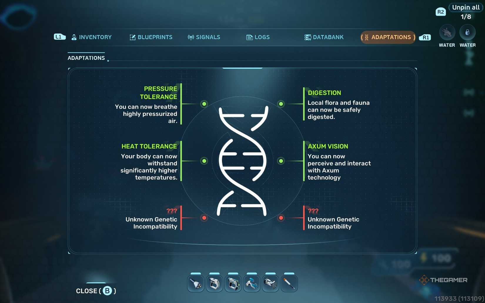 Adaptation screen from Subnautica 2.